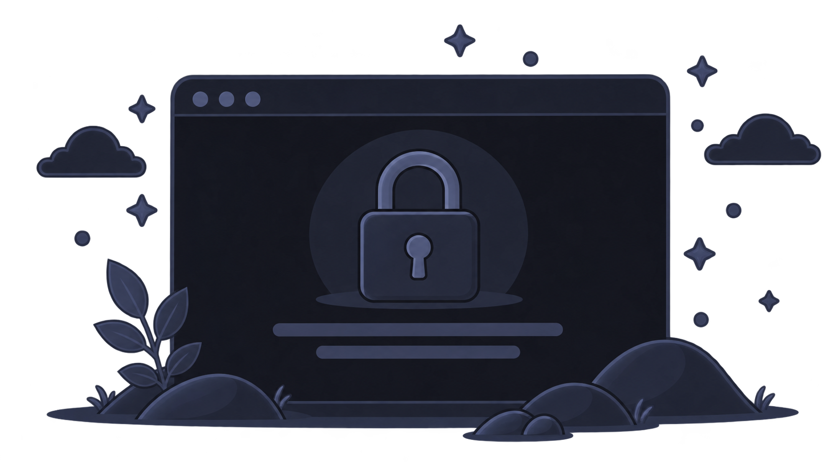 Browser window with a padlock